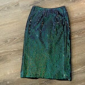 Sequin Green Skirt